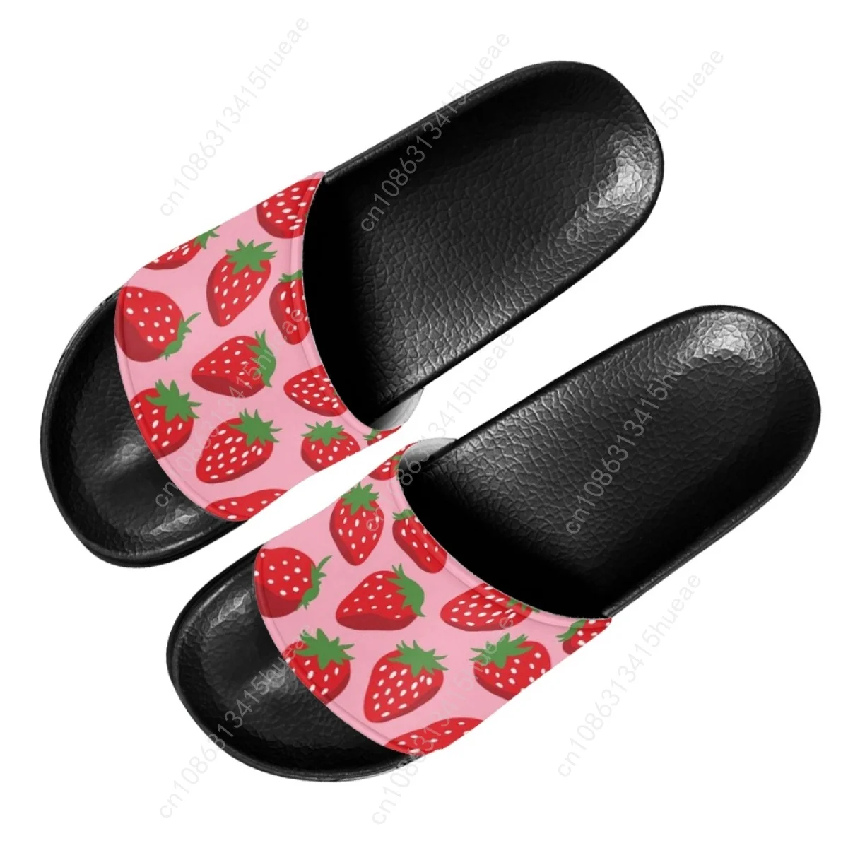 Pantofole da donna con motivo a fragola pantofole da bagno antiscivolo per doccia con sandalo piatto da esterno per donna scivoli morbidi estivi