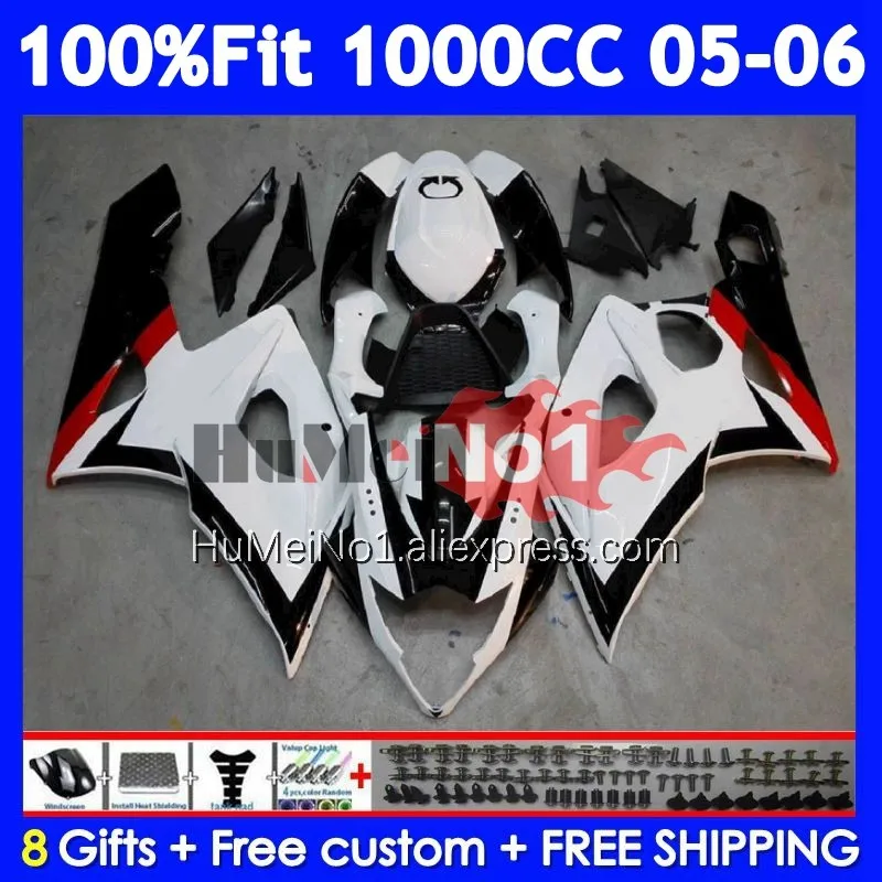 Injection Fairing For SUZUKI GSXR-1000 PRAMAC white GSXR 1000 CC 1000CC 118No.7 GSX R1000 K5 GSXR1000 05 06 2005 2006 OEM Body