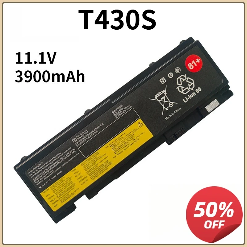 

New T430S 44wh 11.1V Laptop Battery For Lenovo ThinkPad T420S T420si T430si 45N1039 45N1038 45N1036 42T4846 42T4847