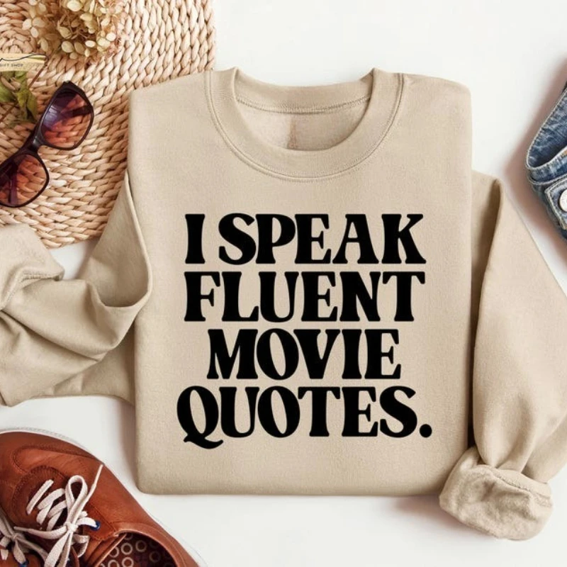 أنا أتكلم بطلاقة يقتبس مضحك كم طويل البلوز فيلم عاشق لأفضل صديق برتقالي مروحة هدية الشتاء الدفء مطابقة هوديس