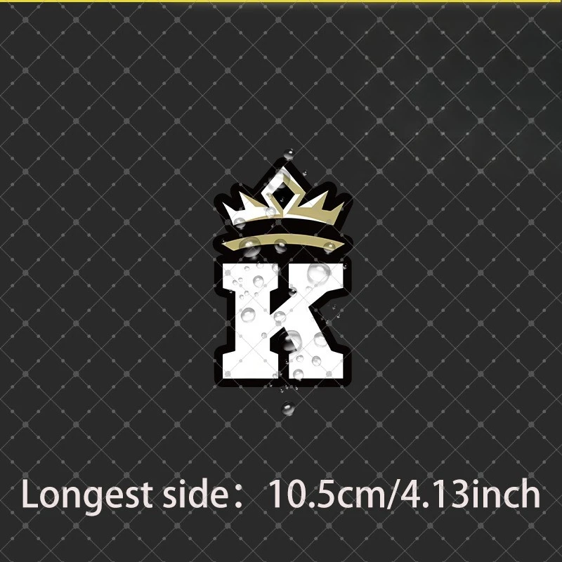 1PC Stylish "K" with Crown Decal - Waterproof Durable Vivid Sticker for Cars Laptops Phones - Royal-themed Personalization