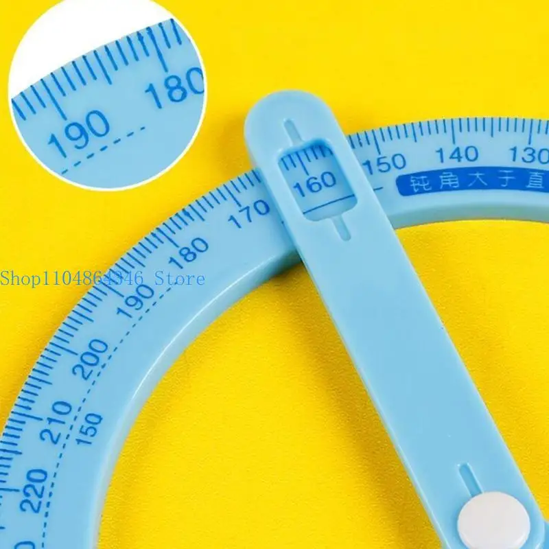 5asd Swing Arm Protractor 360 Degree Ruler Circle Classroom Math Geometry Drafting Tools Plastic Stationery for Office School