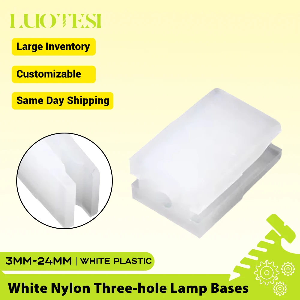 White Nylon LED Diode Holder Clip 3mm-24mm Three-hole Lamp Base Bezel Socket Mount 3-hole Support Post LED Spacer Lamp Post Lamp