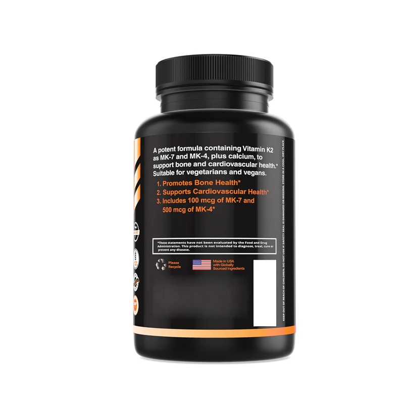 Vitamin K2 Supplement - Full spectrum Vitamin K2-MK7, MK4, and D- Supports Bone Health