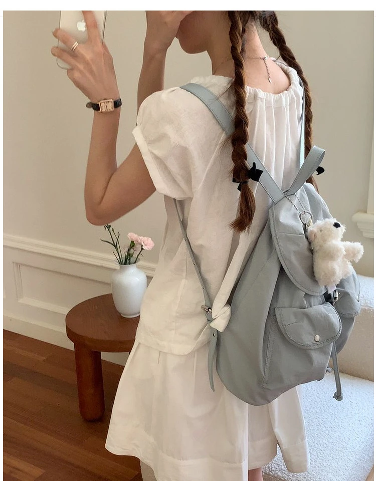 

Waterproof Anti-Wrinkle Nylon Bapa Lightweight Dual-oulder Travel Bag Korean Sle Commuter Bag for Women