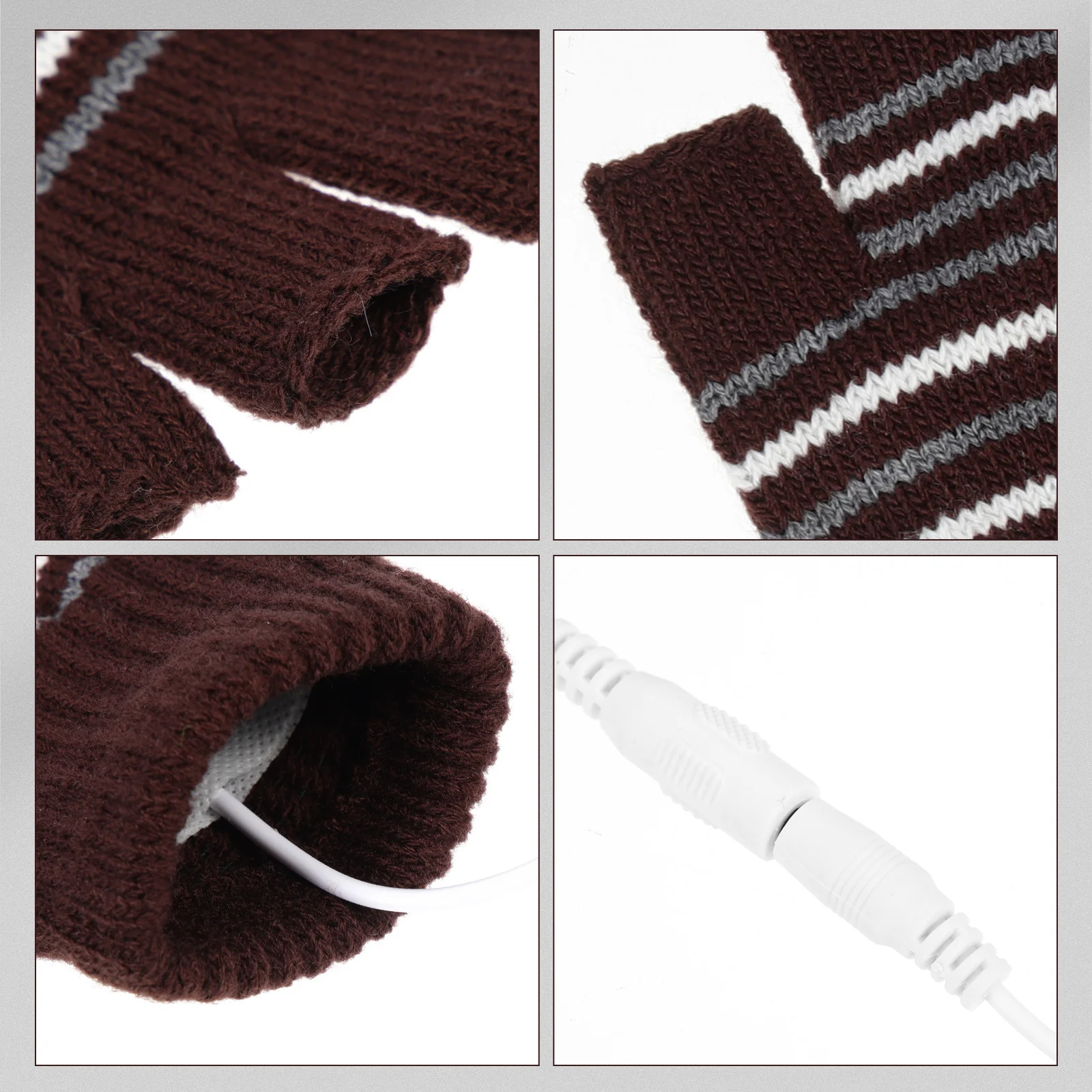 

Usb Electric Heating Mitts Adjustable Knitted Thermal Gloves For Outdoor Sports Windproof Warm Hand Protectors Winter