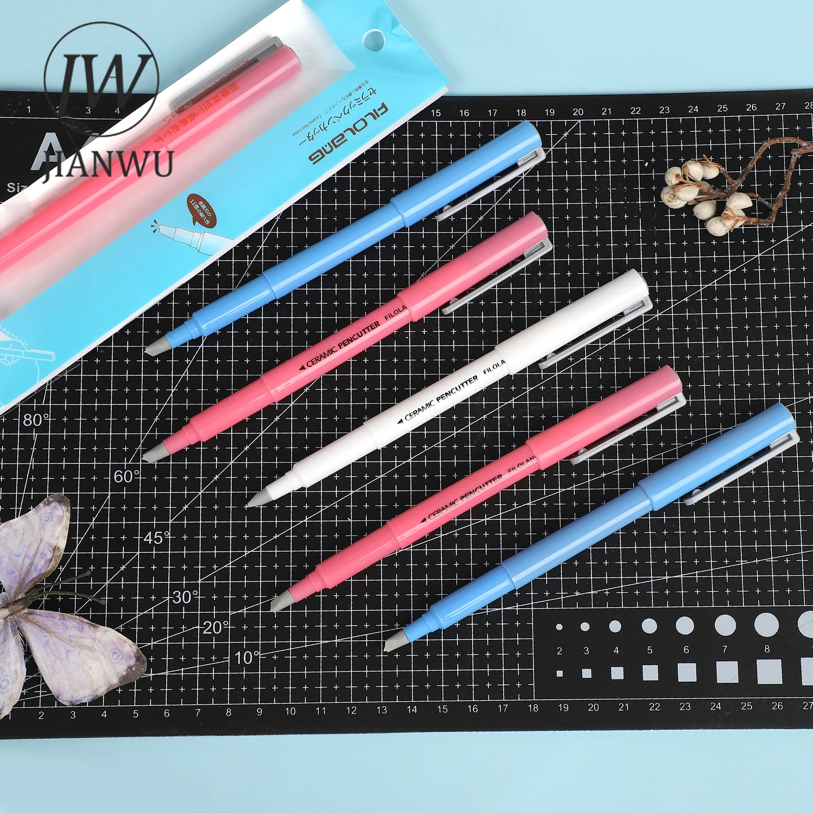 JIANWU Pen-style Ceramic Pen Sharpener Art Knife Material Collage Cutting Tools Creative DIY Journal Student Supplies Stationery