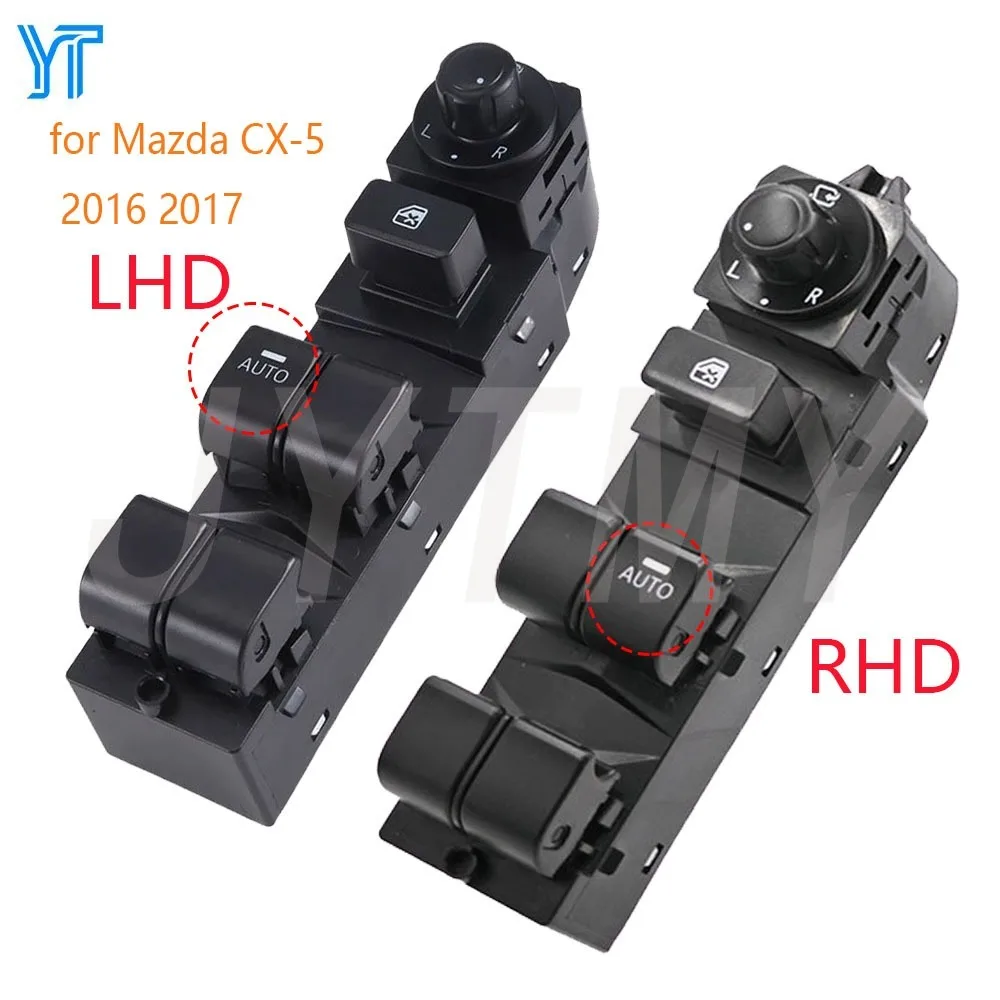 Para Mazda CX-5 2016 2017, interruptor de control de elevalunas eléctrico delantero izquierdo y derecho, botón regulador de elevalunas, piezas de automóvil