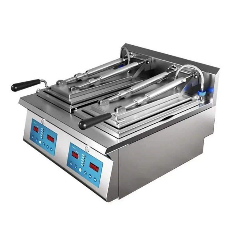 

Commercial automatic frying dumpling machine, electric single and double head Japanese frying dumpling machine, pot sticker