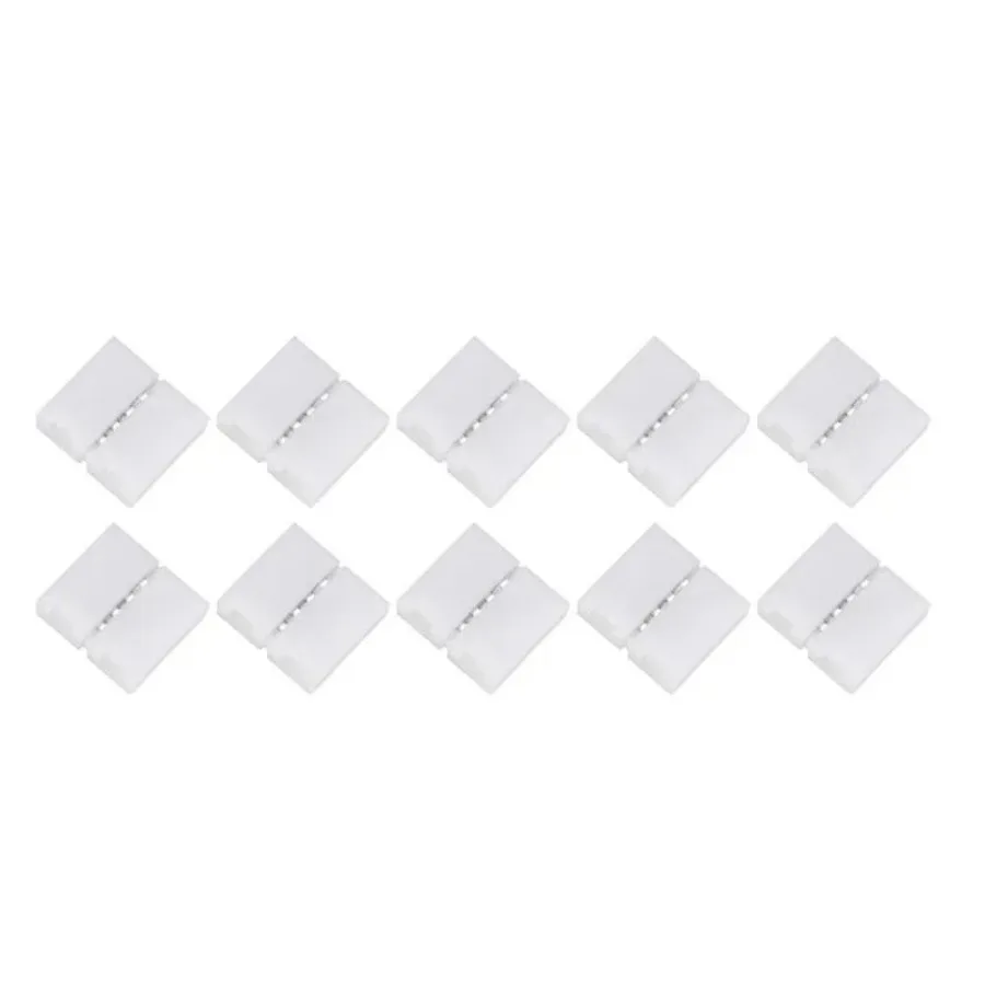 

10pcs 4-Pin RGB LED Light Strip Connectors 10mm Unwired Gapless Solderless Adapter Terminal Extension For SMD 5050 Multicolor L