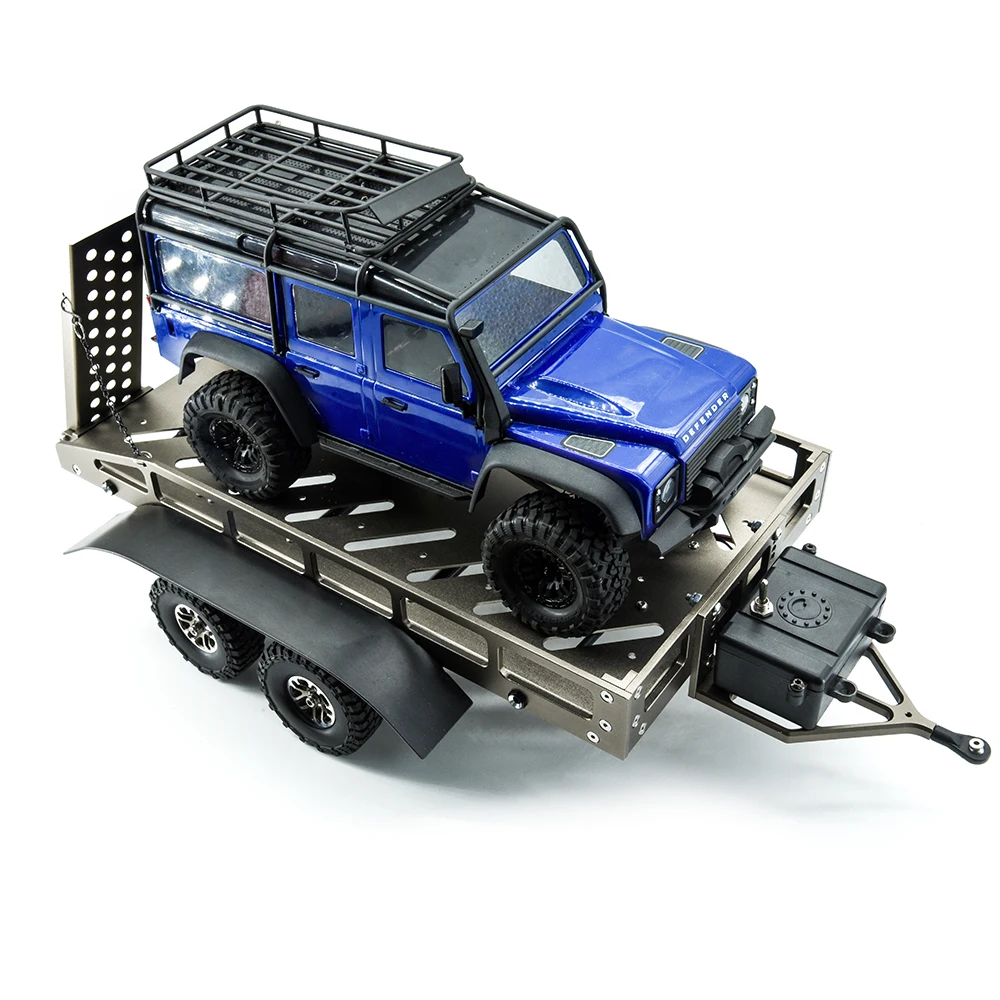 Hobby Details Quality 1/16 1/18 Trailer with LED Lights TRX4M Trailer Aluminium CNC