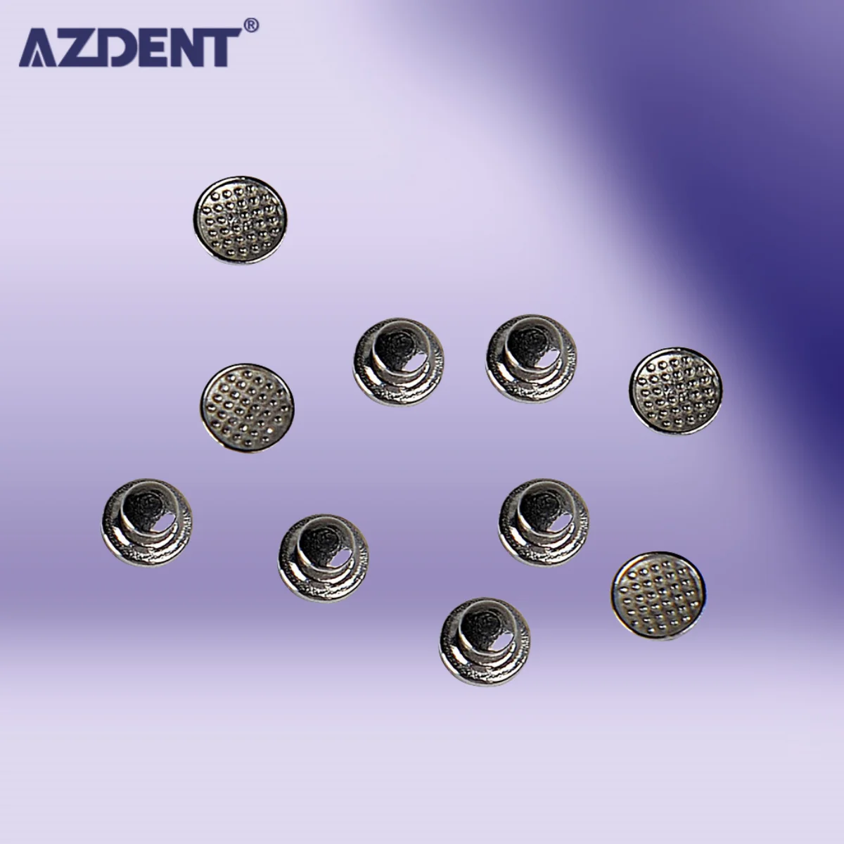 AZDENT Dental Orthodontic Lingual Button Bottom Bondable Metal 10pcs/Pack Tongue Side Buckle