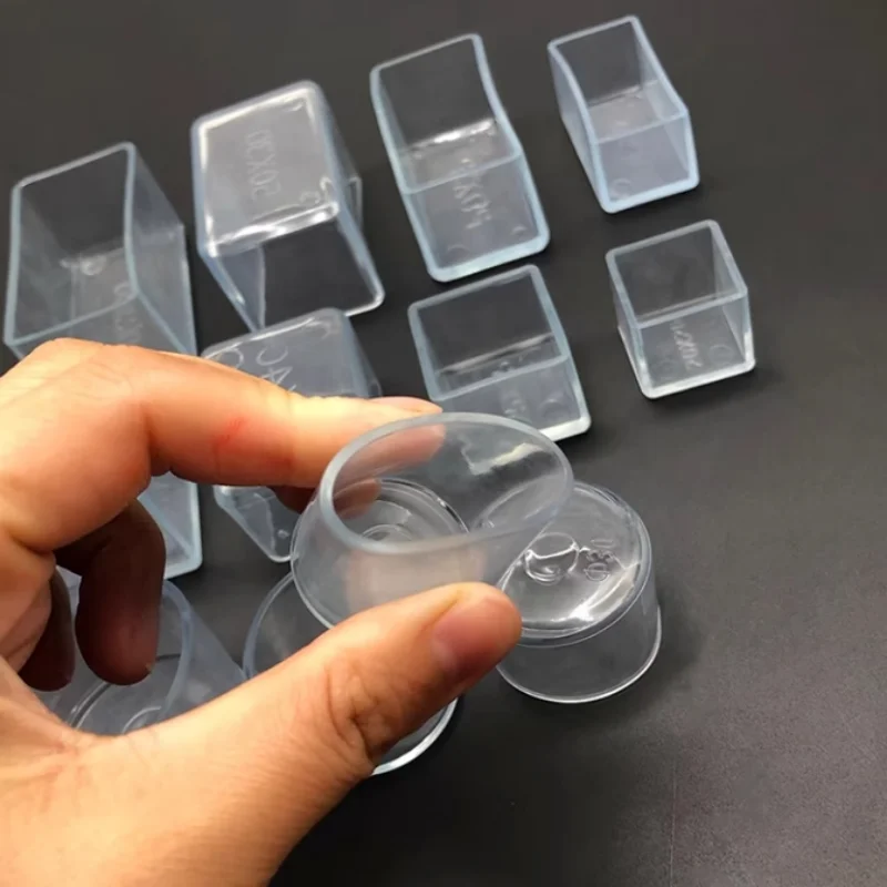 Silicone Pad Transparent Table And Chair Legs Pvc Cap Round Bottom/square Bottom Foot Cover Anti Slip Furniture Floor
