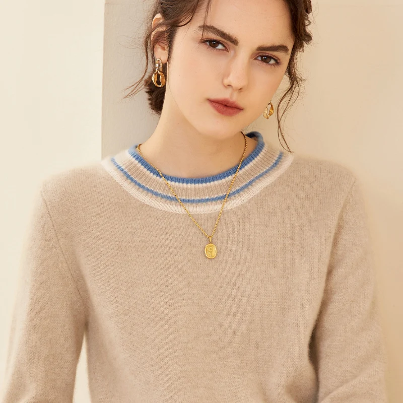 

Autumn and Winter New Women's Cashmere Sweater 100% Pure Cashmere O-neck Women's Pullover Soft Basic Women's Top