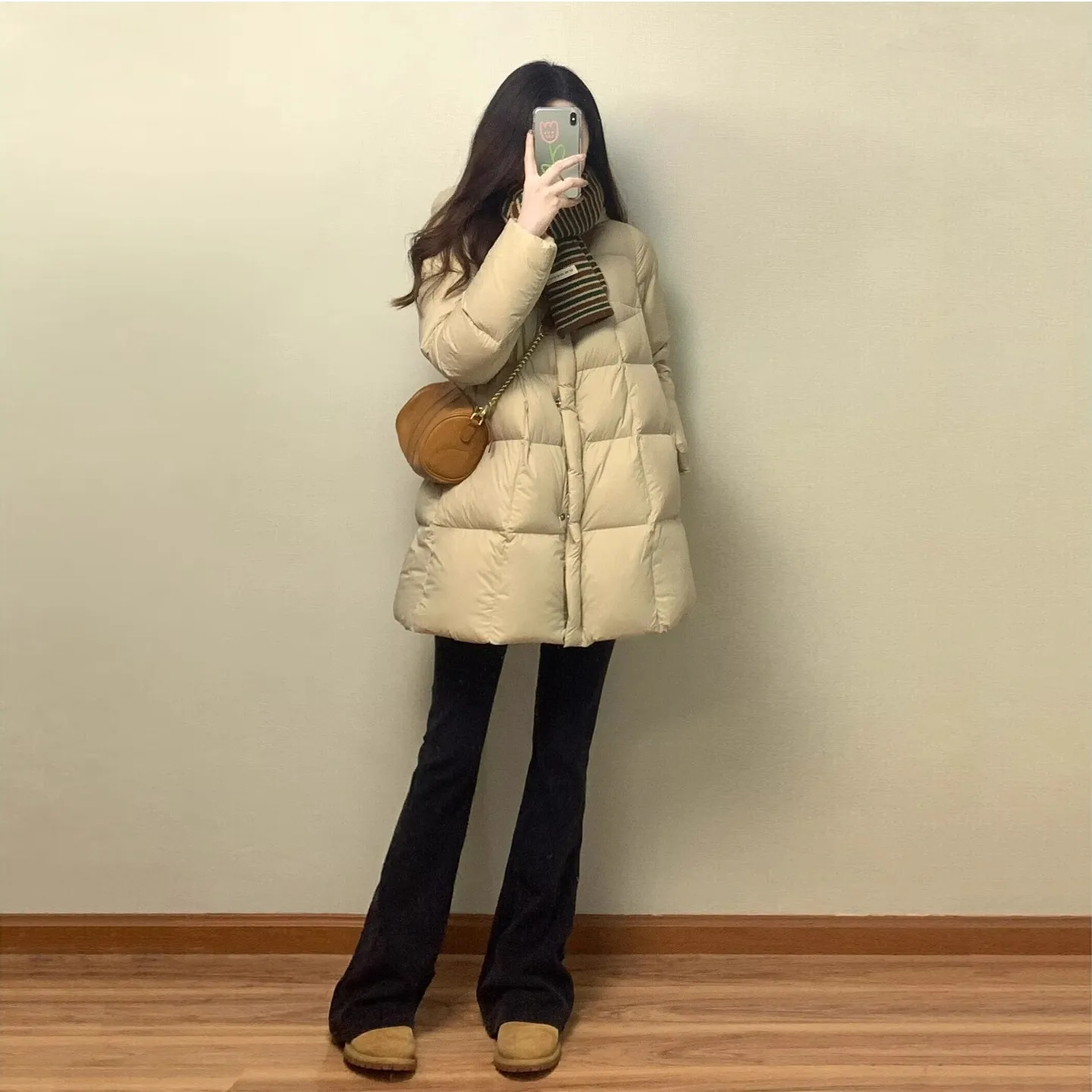 Ladies Winter Thick Quilted Puffer Parkas Coat Mid‑Long Stand Collar Loose Fit Wind‑Resistant Women Windproof Fashion Outerwear