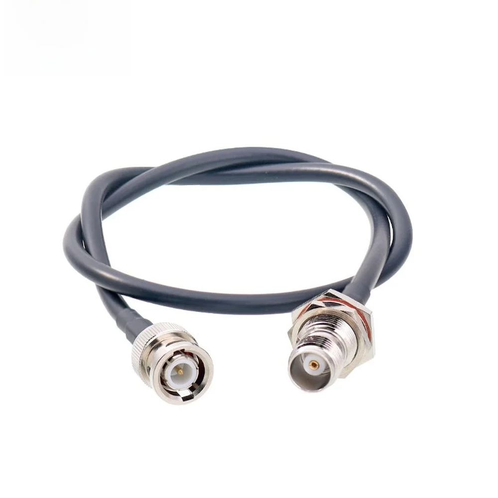50 Ohm Cable BNC To TNC Adapter Antenna Extension Black BNC Connector 0-4GHz Frequency Range Copper Gold-plated