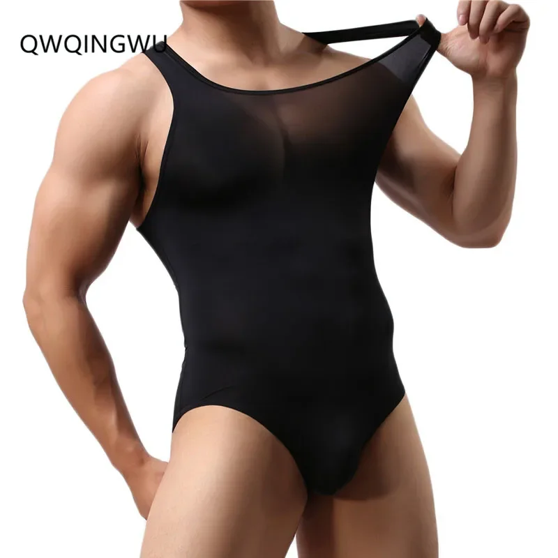 Sexy Men Onesie Vest Pajamas 2018 Brand Summer Sexy Cotton Male Underwear Body Shaping Homewear Men Pajamas Gay Men Onesies