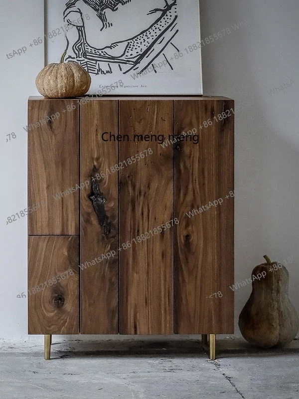 

Wormhole Entrance Dining Side Shoe Cabinet Wabi Sabi Nordic Modern Black Walnut