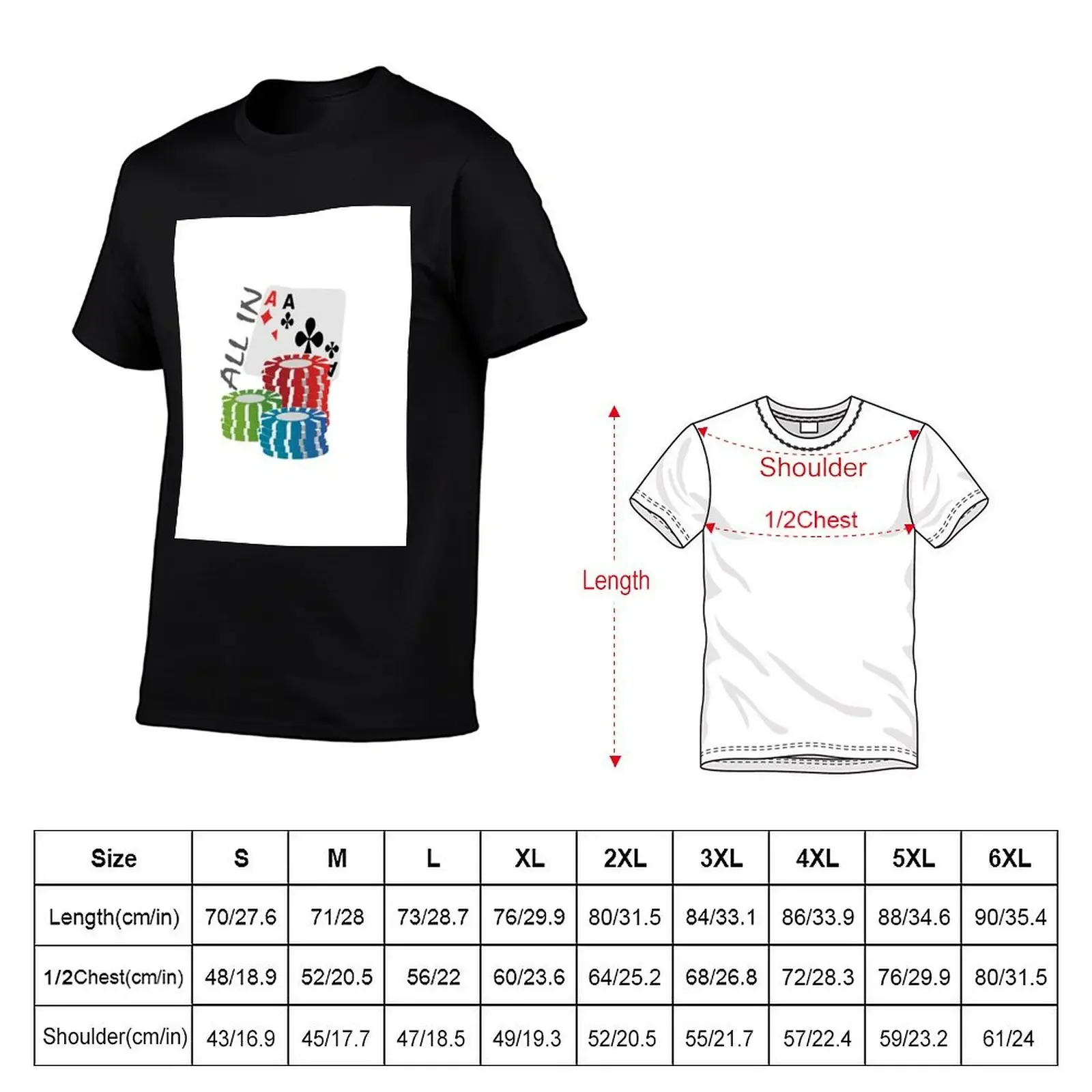 Poker All in T-Shirt valentines clothes sports fans customs design your own mens tall t shirts