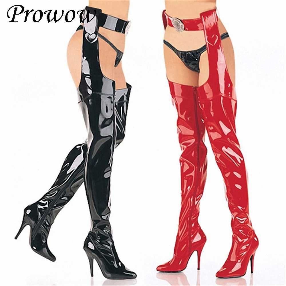 

Модель для ночного клуба на высоком каблуке, подиумные сапоги выше колена, высокие сапоги до бедра, женская обувь Zapatos Mujer