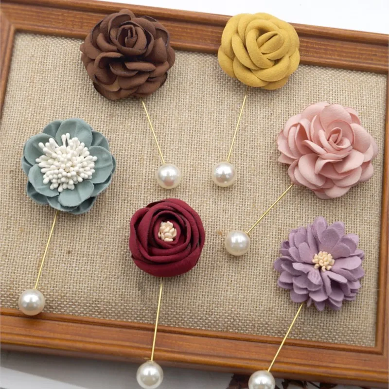 

Corsage Fabric Flower Straight Brooch Female Temperament Coat Cardigan Pin Decoration Businese Suit Accessories