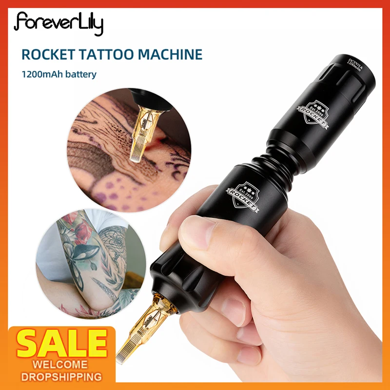 

Mini Rocket Tattoo Machine Set Japan Motor Wireless Tattoo Pen Power Supply RCA Interface Rotary Tattoo Pen Kit Permanent Makeup