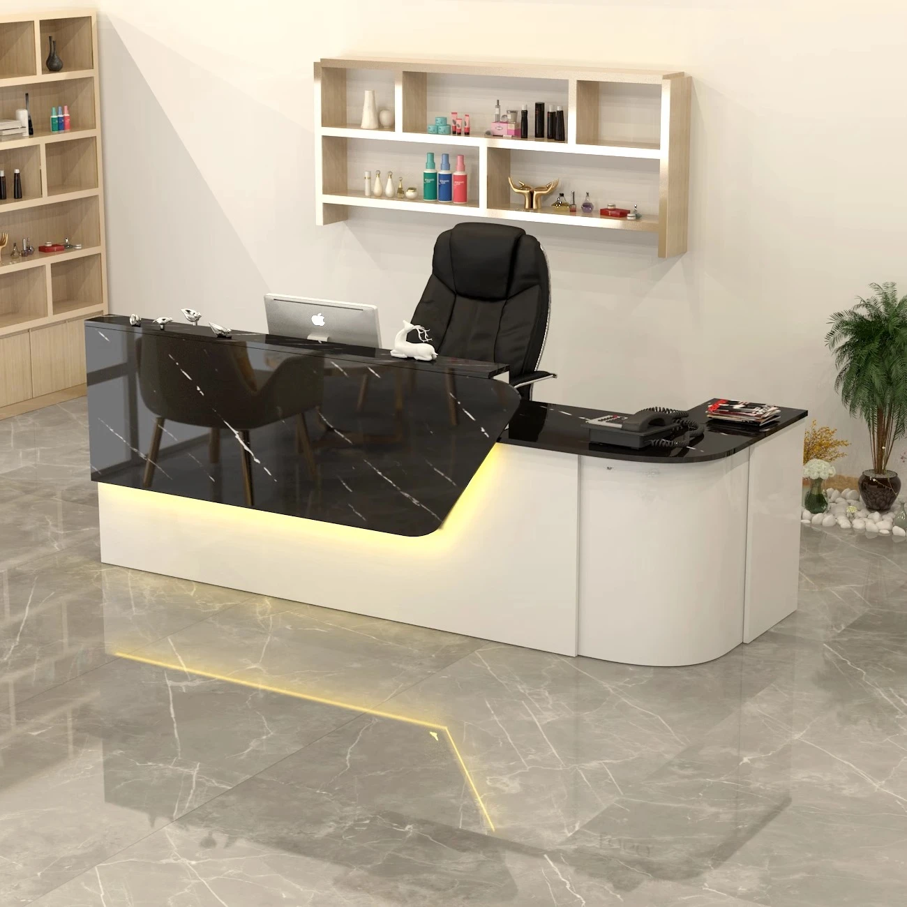 Drawer Curved Reception Desks Minimalist Design Modern Reception Desks Restaurant Unique Comptoire Accueil Commercial Furniture