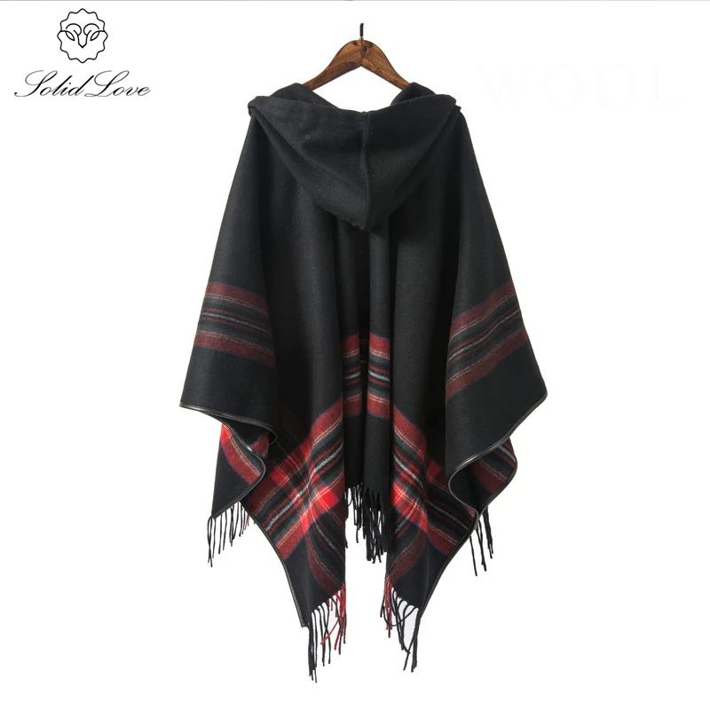 Brand Women Handmade Cloak Wool Maxi Elegant Cashmere Overcoat Solid Color Winter Warm Woolen Cloak Lace Up