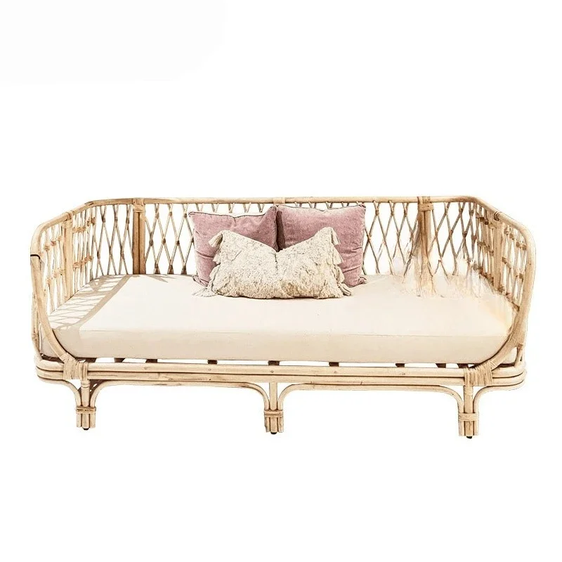 

ins style, Nordic, real rattan chair, three people, sofa, combination, rattan art