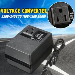 200W Voltage Converter 220V/240V To 110V/120V Transformer Step Down Travel Power Converter Inverter Power Adapter Transformer