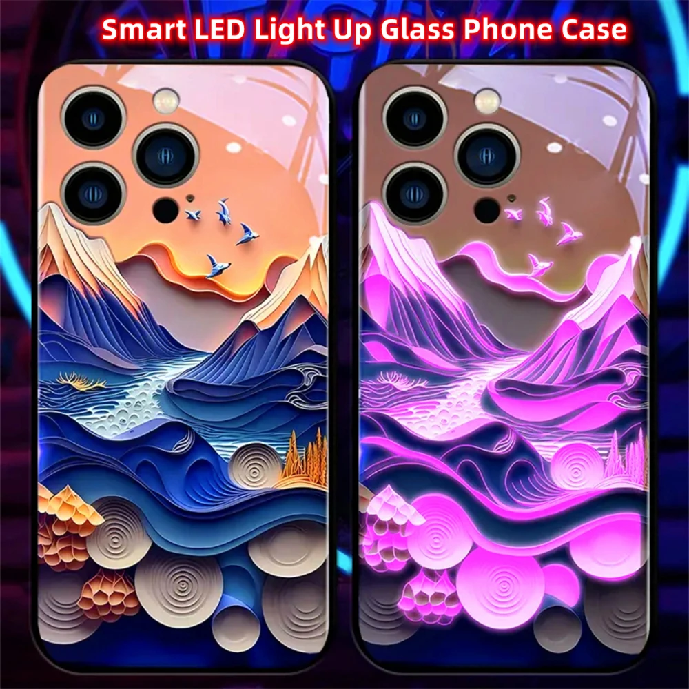 Summer Orange Light Led Light Phone Case Call Flash Glitter Cover For Honor 200 100 90 80 70 60 50 30 Pro