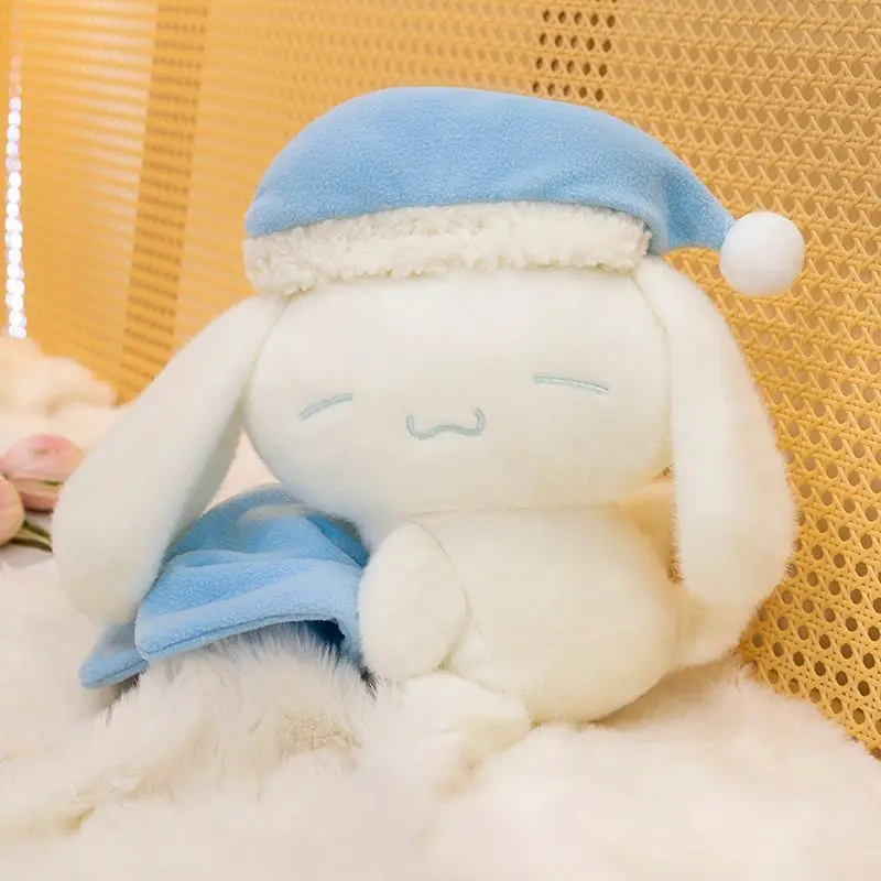 Cinnamoroll Sleeping Plush Pillow Soft Huggable Stuffed Animal for Comforting Bedtime Cute Home Decoration Birthday Gift