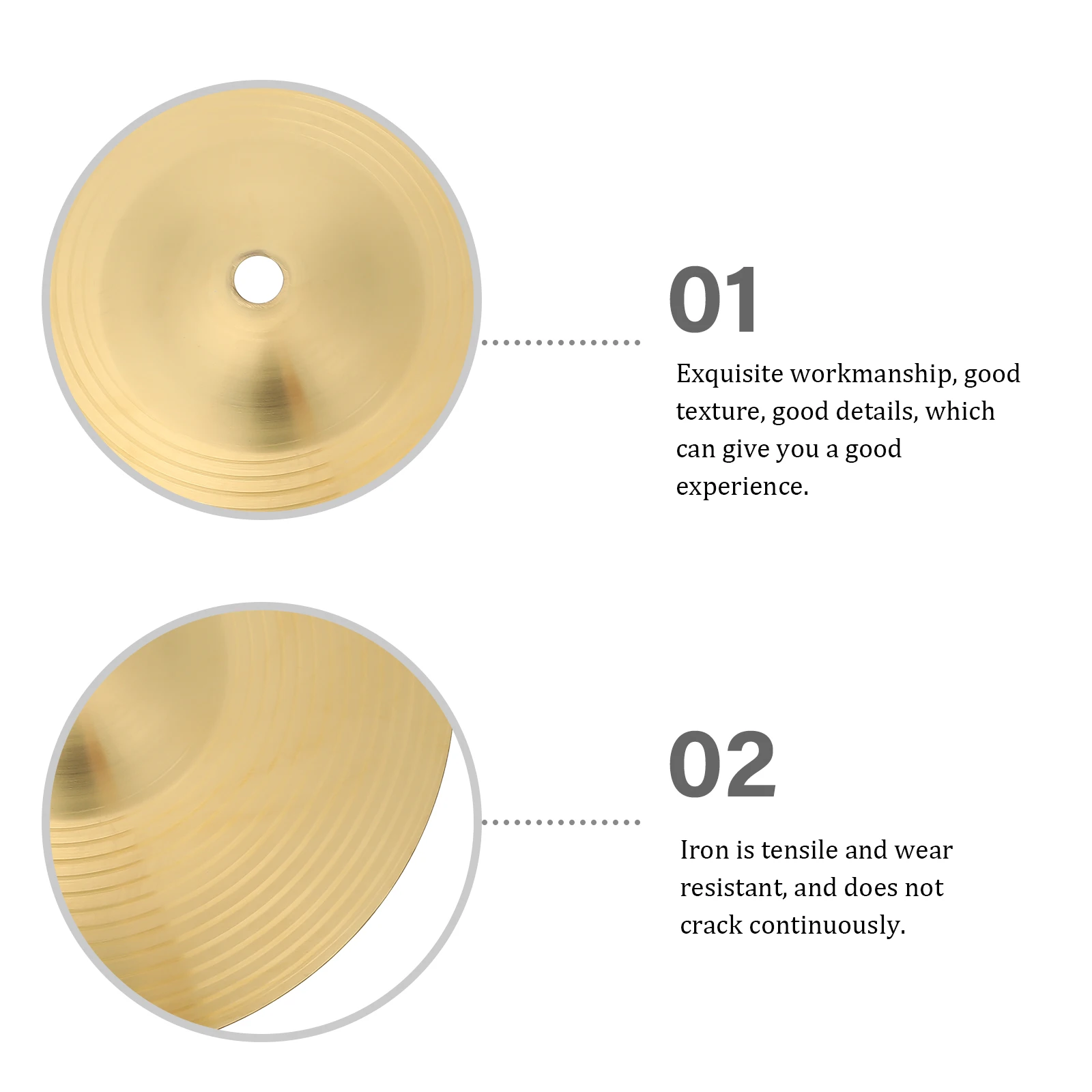 

8-inch Cymbal Drum Part Brass Crash Mute Replacement Component Percussion Cymbals for Drums