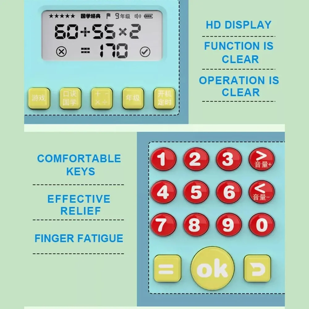 2 In 1 Children\'s Math Mouth Calculation Enlightenment Early Education Calculator Thinking Training Writing Pad Kids Gifts
