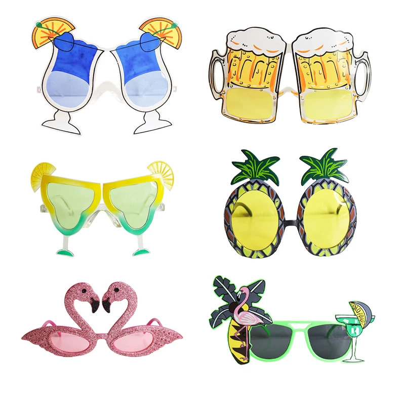 Hawaiian Set Cosplay Anime Party Glasses Hawaiian Party Dress-up Beach Sunglasses Party Support Wholesale