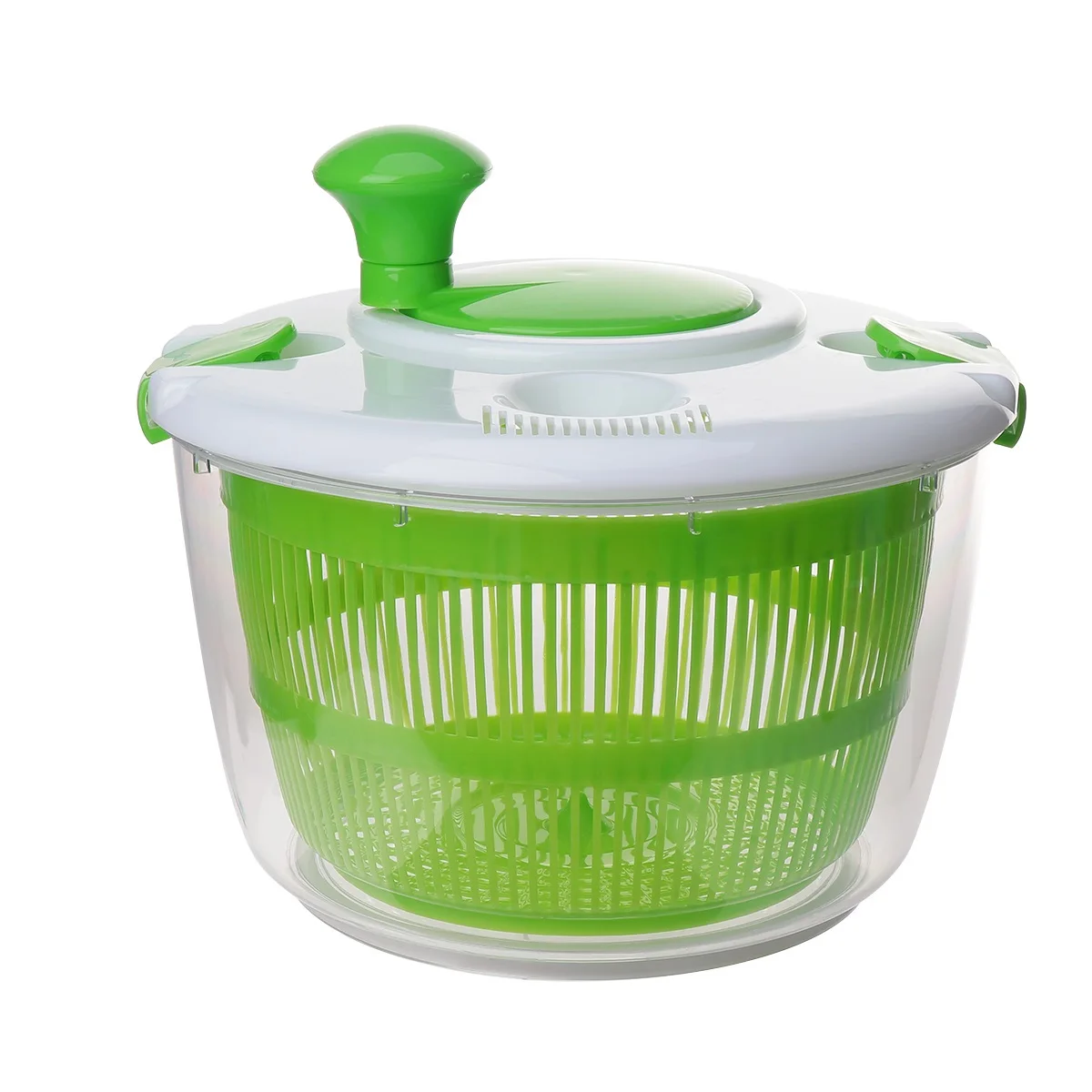 

Manual Salad Dryer Spinner Fruit Drain Basket Vegetable Washing Household Dehydrator