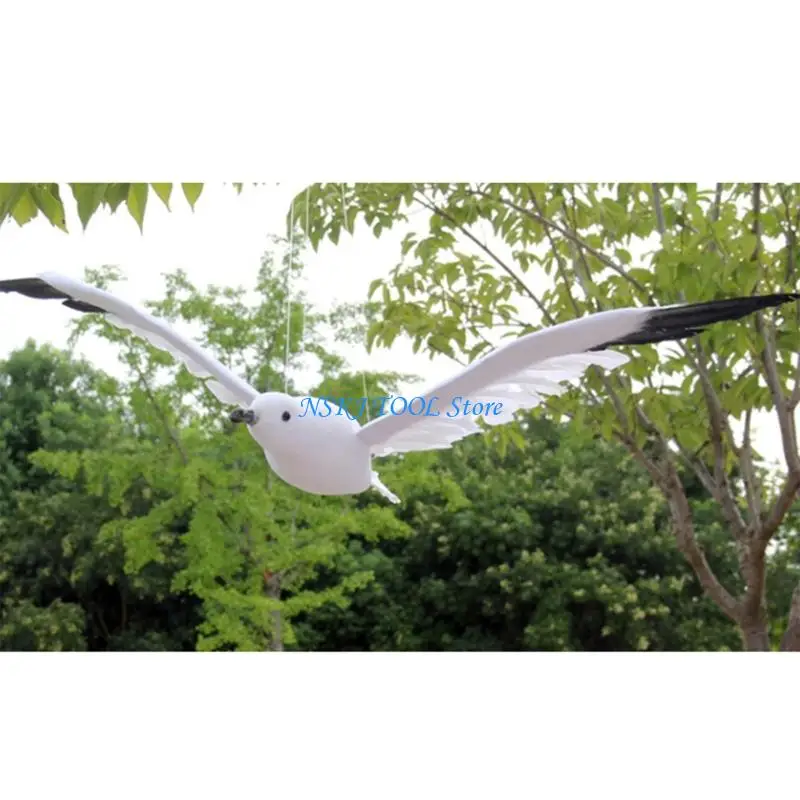 L8RC Foam Feathered Seagulls Statue Weather Resistant For Coastal Themed Space Decors