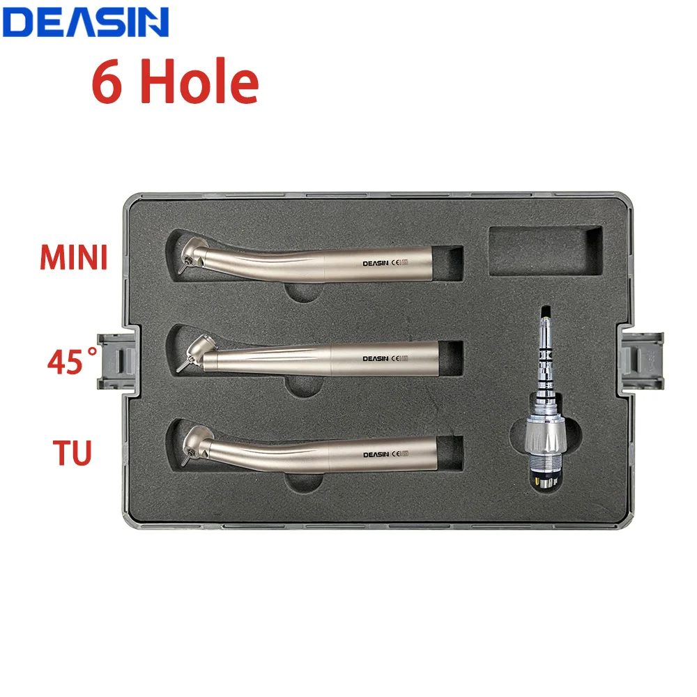 3 Handstücke + 1 Koppler-Set, Dental-Hochgeschwindigkeits-Handstück mit Glasfaser, 45-Grad-Mini-Drehmomentkopf, Keramiklager für KaVo-Koppler – Detail 4