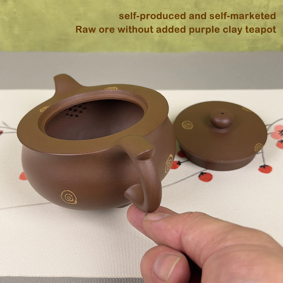 Handmade Zisha Clay Teapot, Chinese Traditional Yixing Purple Sand Tea Pot, 370ml Elegant Tea Maker for Home, Office, Gift 5