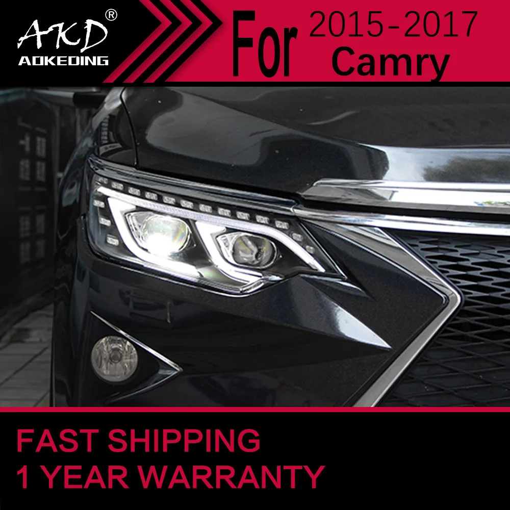 

Автомобильные фары для Toyota Camry v55, светодиодные фары 2015-2018, фара Camry Drl, линза проектора, автомобильные аксессуары