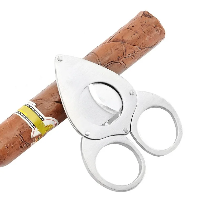 

2026 New Cigar Cutter Knife Pocket Cutter Scissors Semi Cigar Knife Scissors Smoking Cigar Guillotine Cutter Scissors