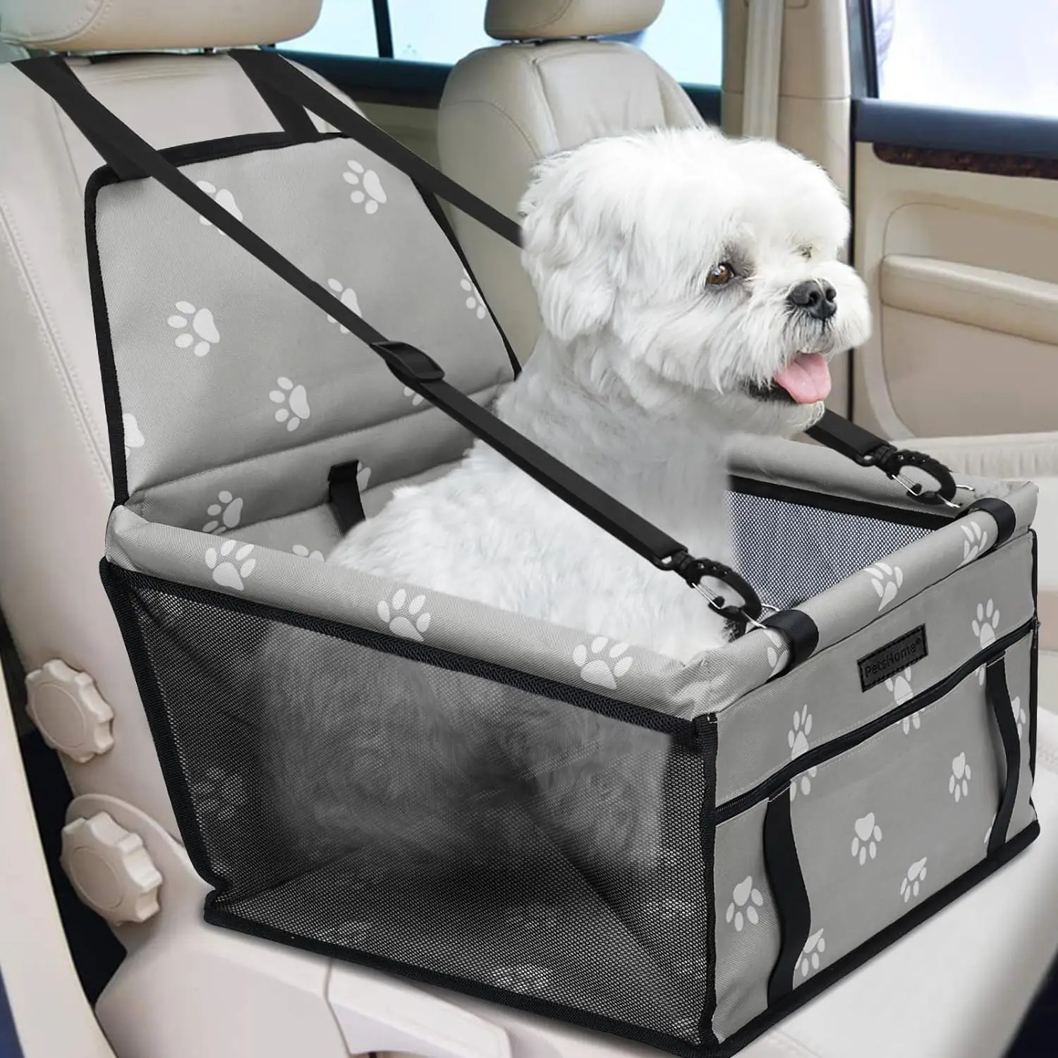 

Pet Dog Booster Seat with Upgraded Support Bar, Foldable Pet Car Basket, Pet Dog Car Portable Seat Dog Accessories