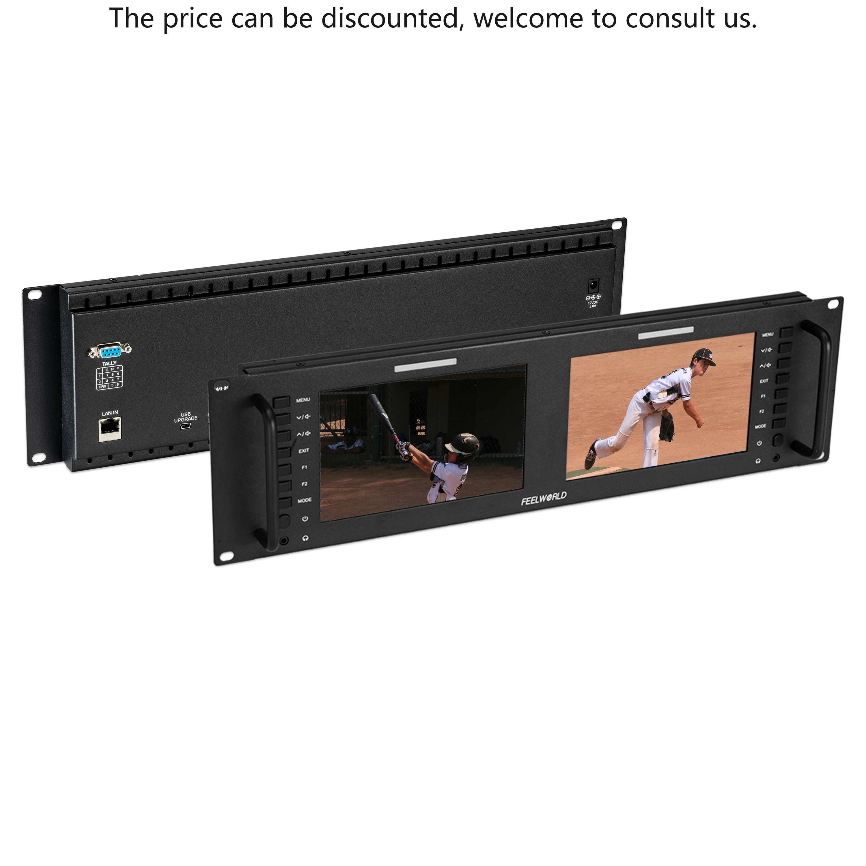 

FEELWORLD D71 PLUS HD Rack Mount Monitor, Rack Mount Video Monitor, Dual 7" 3RU 4K SDI IPS, OEM Customization Service, Wholesale