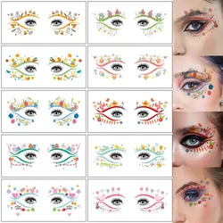 10 Pieces, Easter Series Temporary Eye Tattoo Stickers, Easter Bunny Egg Decorative Patterns, Waterproof Fun Party Makeup Tattoo