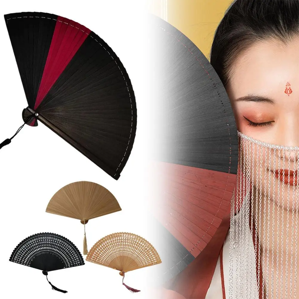 

1 шт. складной веер в китайском стиле, бамбуковый Ручной Веер, веер для выступлений, винтажное украшение, танцевальный веер с кисточкой P6y9