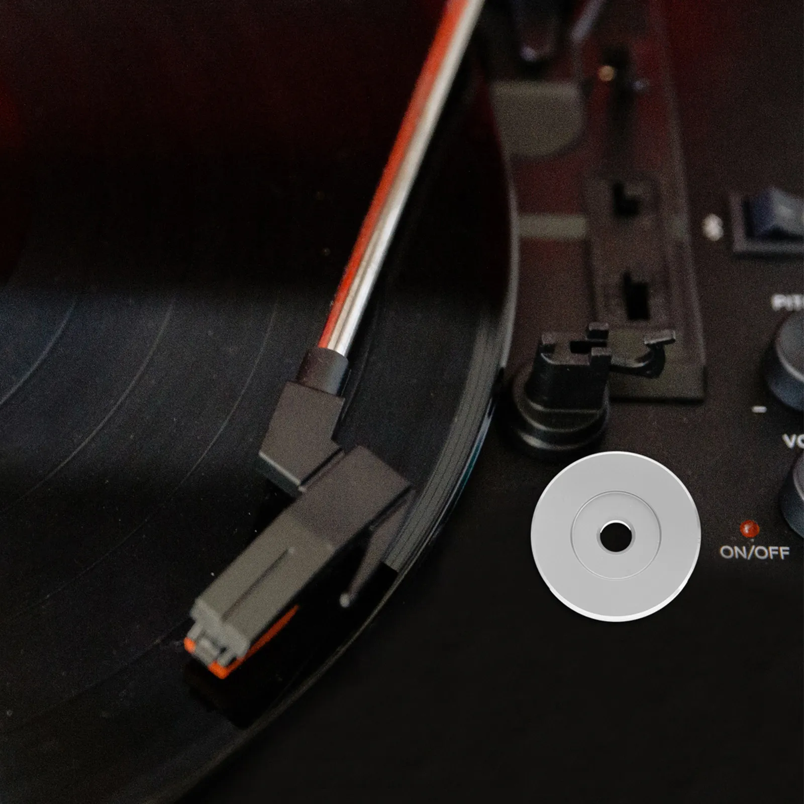Premium Metal 45 Rpm Adapter for 7 Inch Vinyl Records Turntable Accessory Smooth Playback Eccentricity Reduction High Pitch