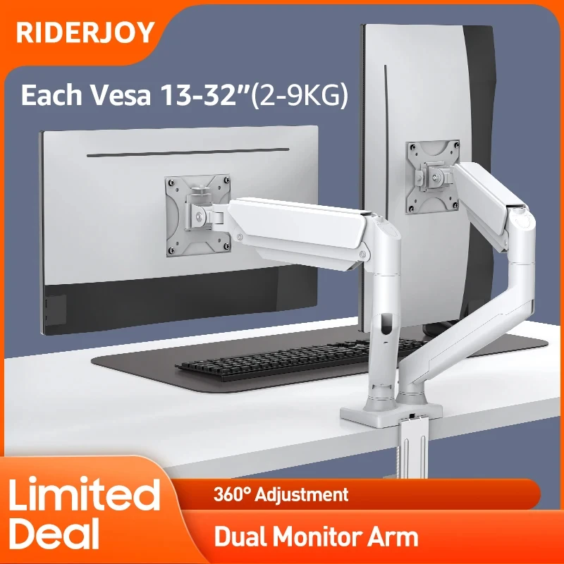 RIDERJOY Dual Monitor Mount Arms For 13-32