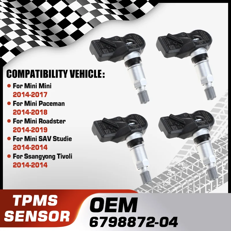 

6798872-04 Tire Pressure Monitoring System For Mini Paceman Mini Roadster Mini SAV Studie Ssangyong Tivoli 36106874830 433 MHz