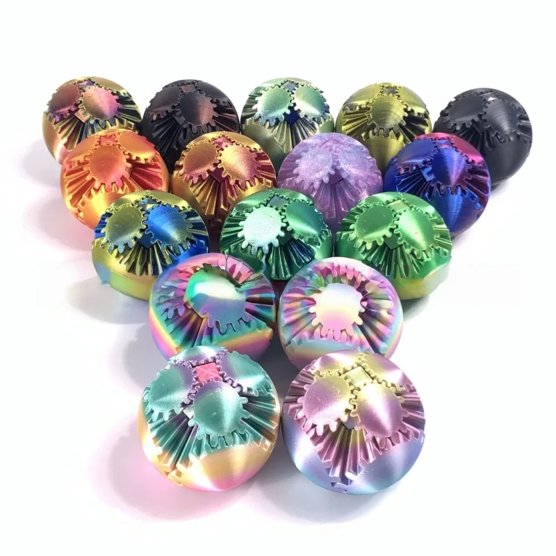 3D Printed 8CM large size Gear Rotating Ball，office Desktop Decorative Model Ornaments ，New Hottest Fidget Item Birthday Gift