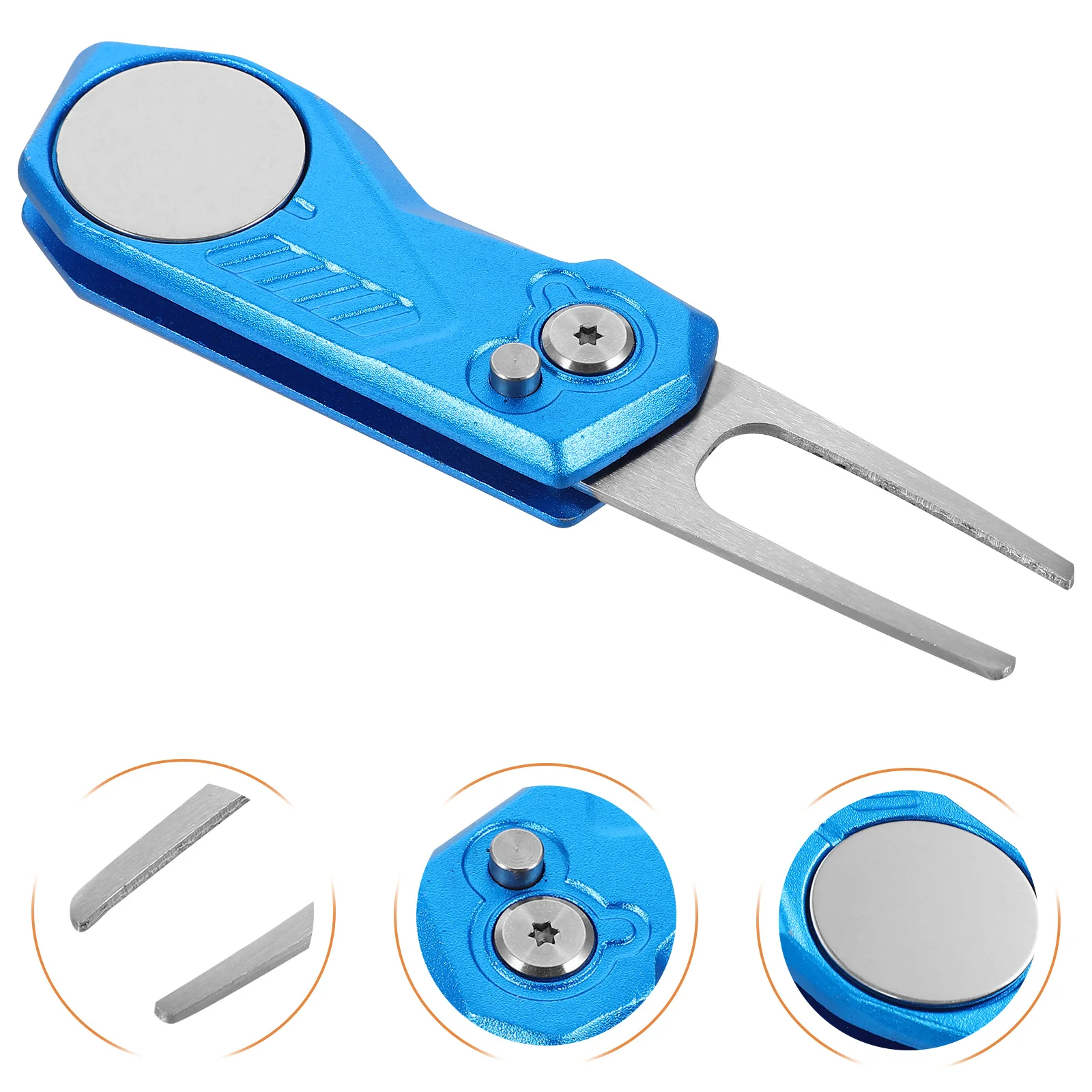 

Golf Divot Repair Tool Wear-Resistant Ball Marker Compact Metal Fork for Putting Green Wonderful Using Experience Gift
